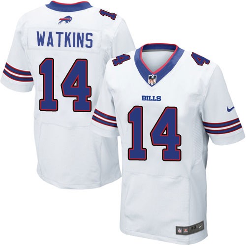 Men's Elite Sammy Watkins Nike Jersey White Road - #14 NFL Buffalo Bills